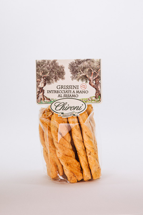 Chironi Olive Grissini Interecciati a mano al sesamo